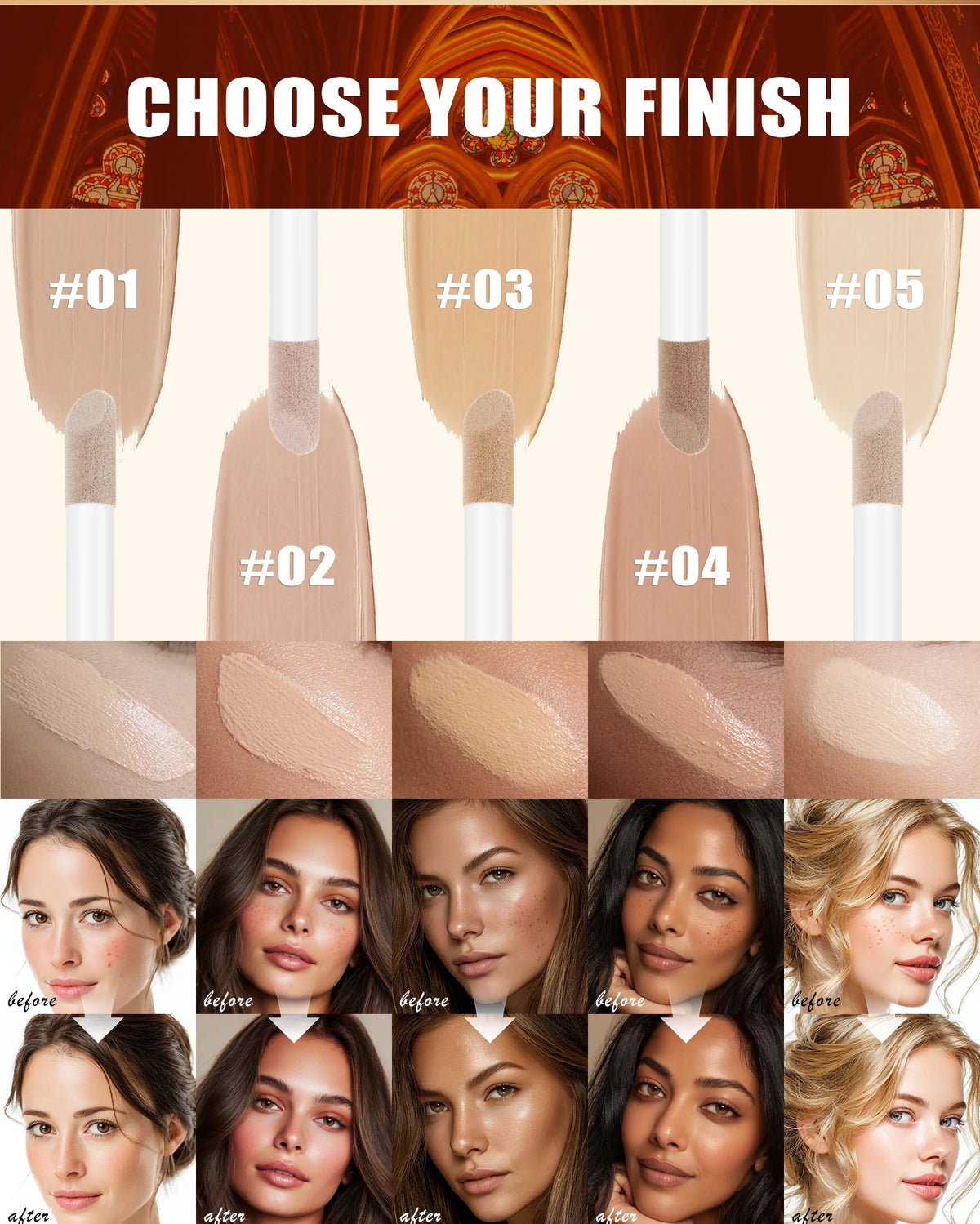 QIC Liquid Concealer | Matte, High Coverage, Waterproof & Oil Control | All Skin Types