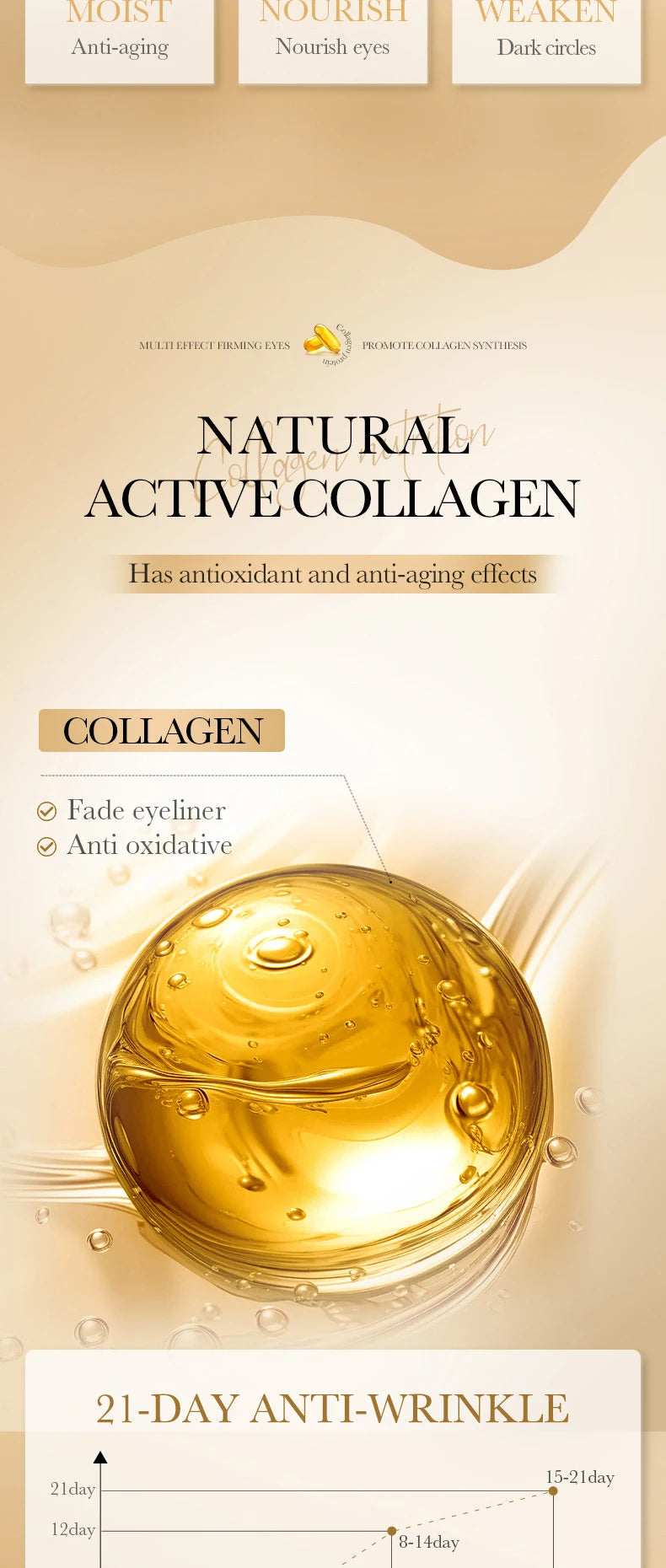 SADOER Crystal Collagen Eye Masks — 10 Pairs Anti Dark Circles, Puffiness & Moisturizing Eye Patches