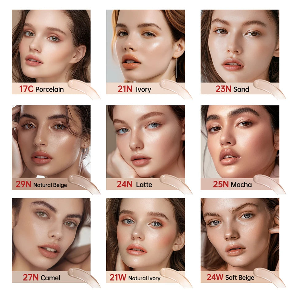 CC Cushion Foundation with Refill – 72-Hour Wear, Waterproof & Buildable Coverage (18g)