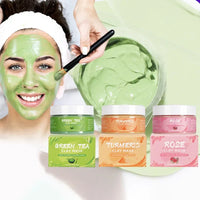 LAIKOU Clay Mud Face Mask – Moisturizing, Blackhead Removal & Brightening Washable Mask for Women (100ml) – Green Tea, Turmeric, Rose, Avocado & Sea Silt