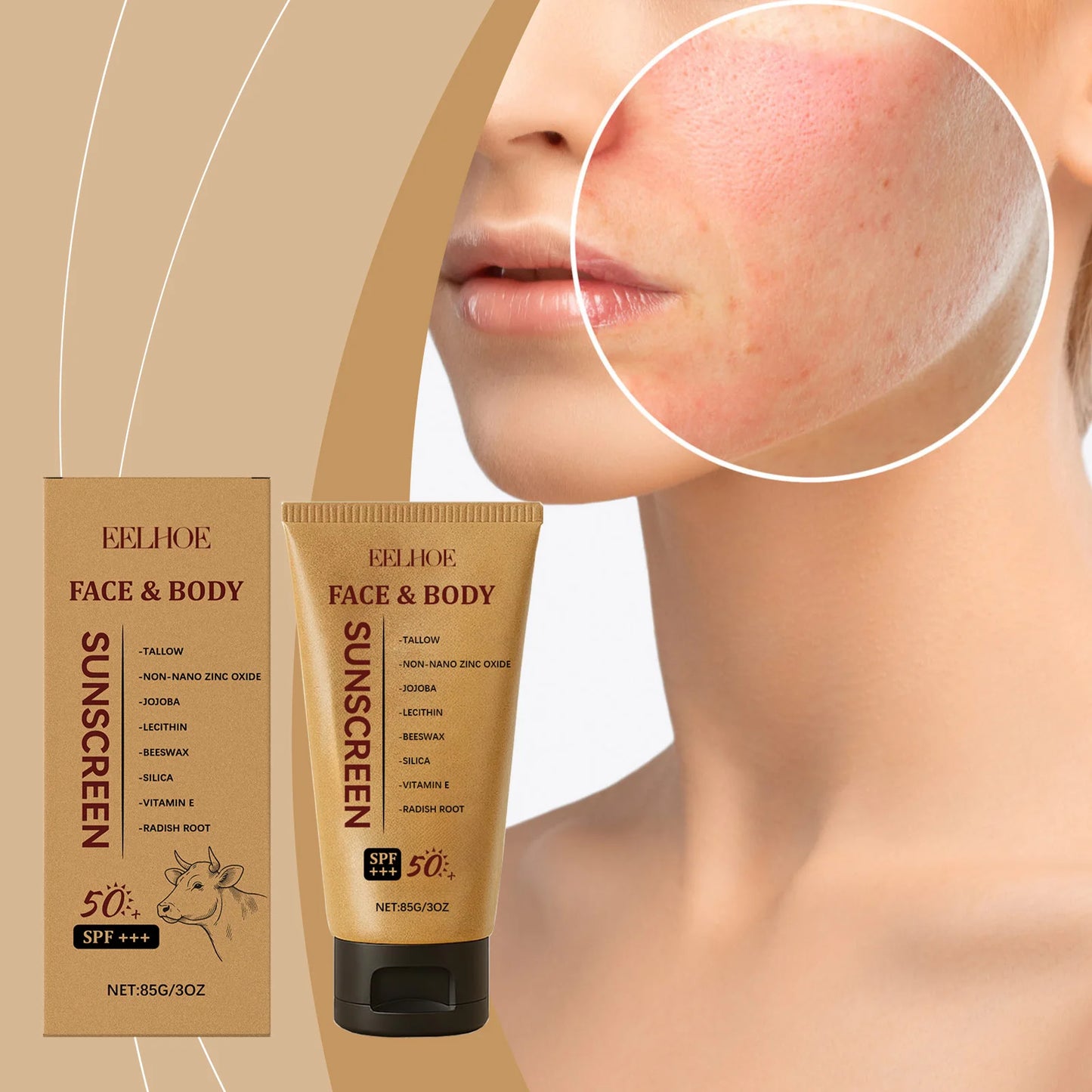 Eelhoe Cow Fat Protective Cream – Outdoor UV Protection, Moisturizing Skin Barrier | Buyer's Choice