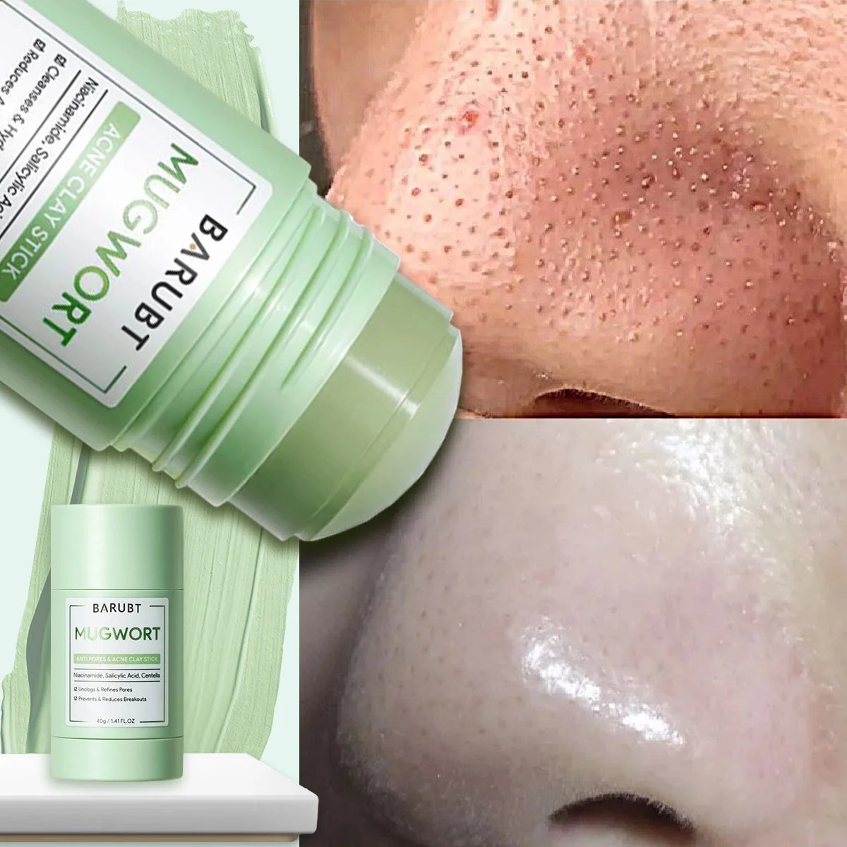 Jaysuing Cleansing Mask Stick – Mugwort, Alaska Volcano & More | Pore Minimizer & Acne Treatment 40g