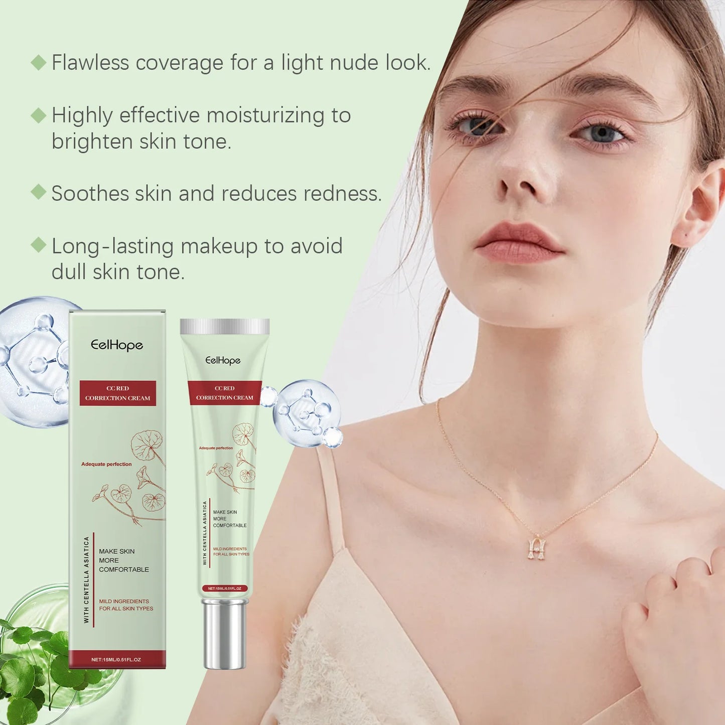 Eelhope Centella CC Cream – Gentle Brightening Concealer & Hydrating Foundation (14ml)