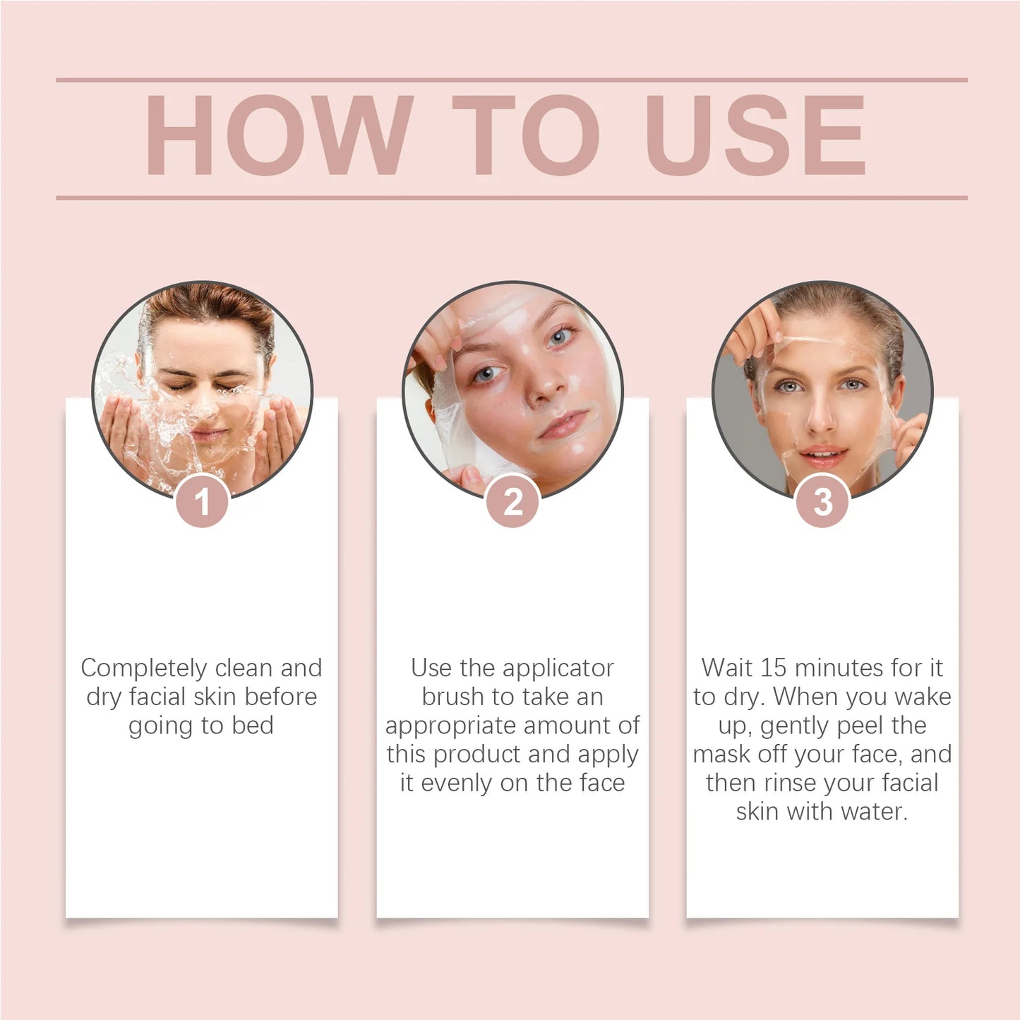 EELHOE Collagen Overnight Peel-Off Face Mask Set – Anti-Aging, Firming & Deep Hydration Night Mask with Applicator Brush (75ml)