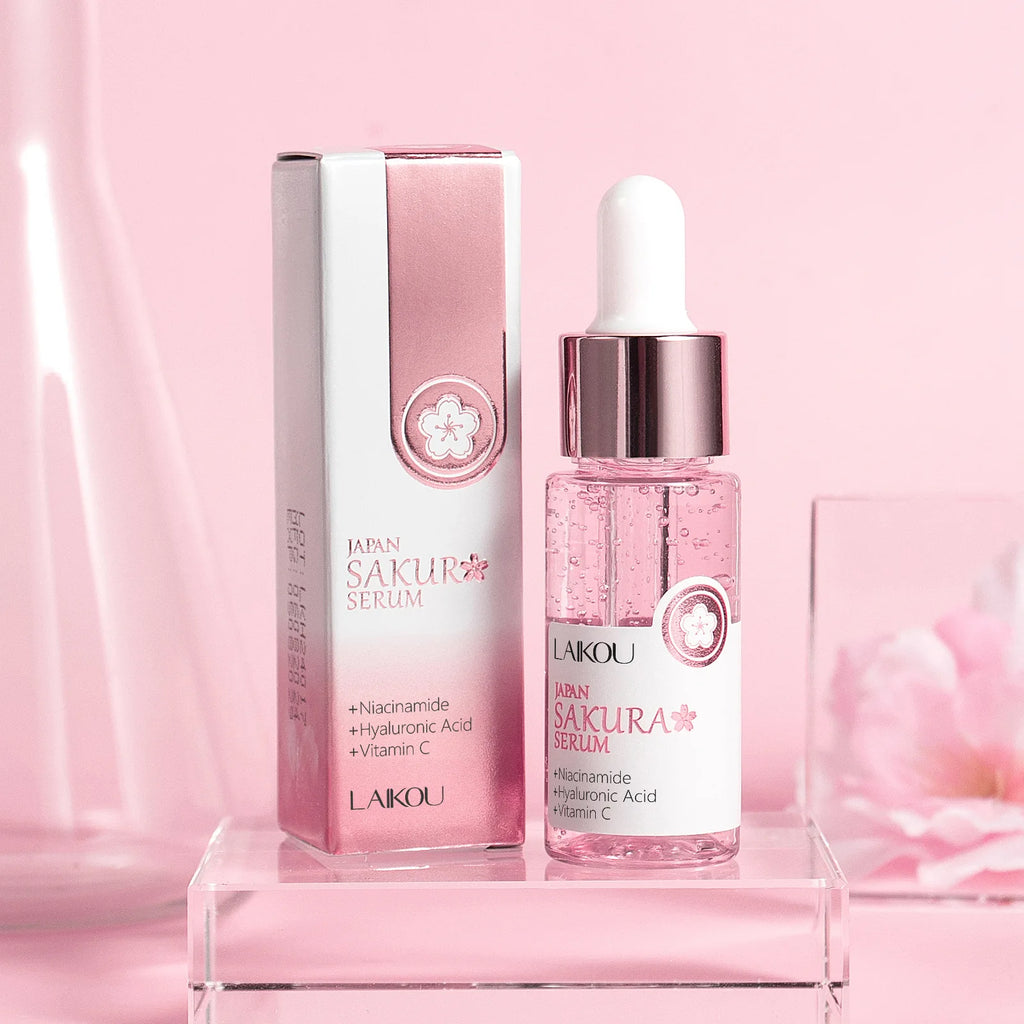 LAIKOU Sakura Brightening Face Serum – Hydrating & Pore Minimizing Essence (17ml / 30ml)