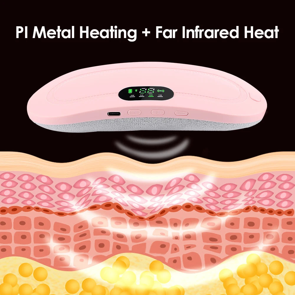 Menstrual Heating Pad & Abdominal Massager Belt – Wireless Cramp Relief with 4 Heat Levels