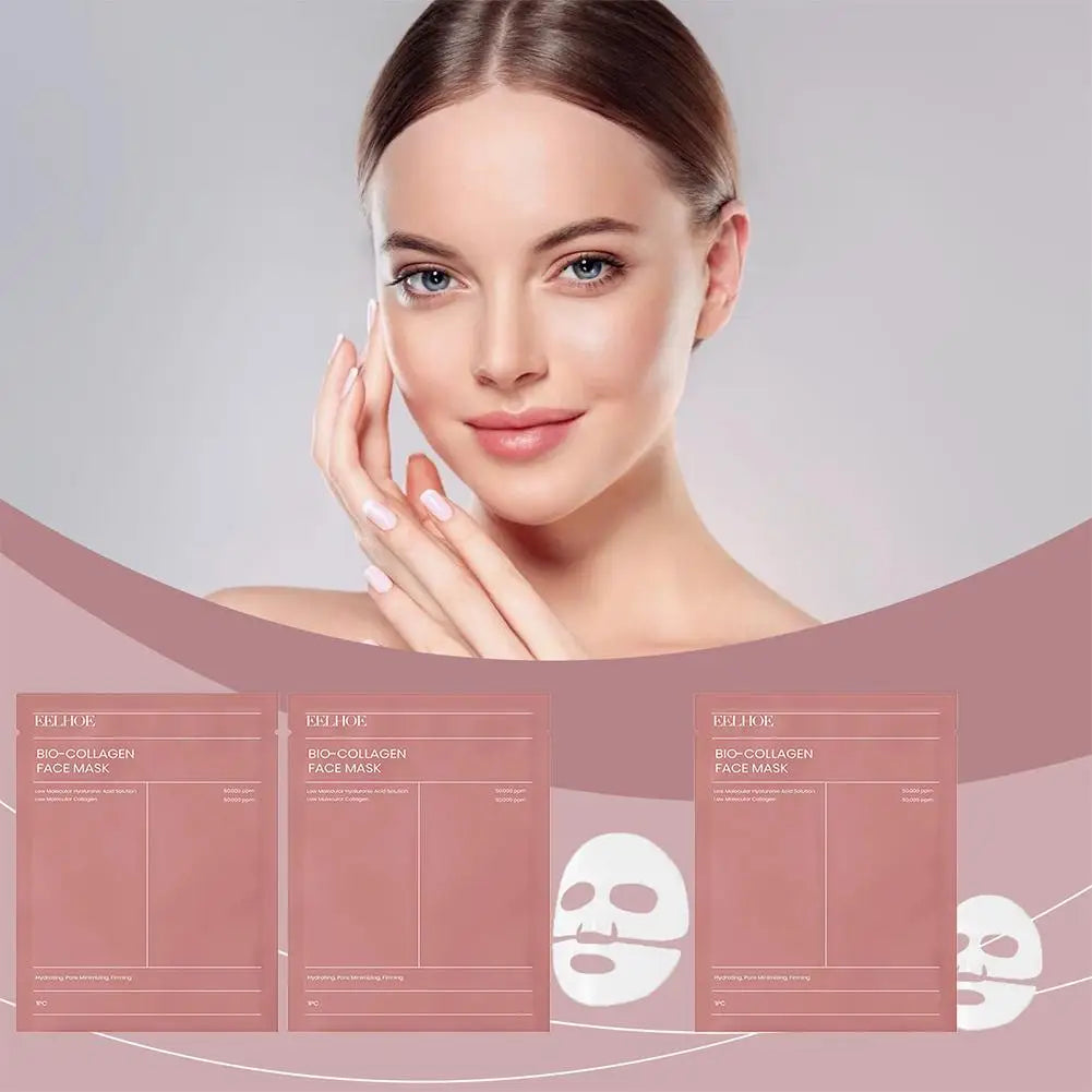 EELHOE Bio Collagen Face Mask – Deep Hydration, Pore Minimizing, Firming & Brightening Overnight Wrapped Mask for Women (1, 5, 10 or 12-Pack)
