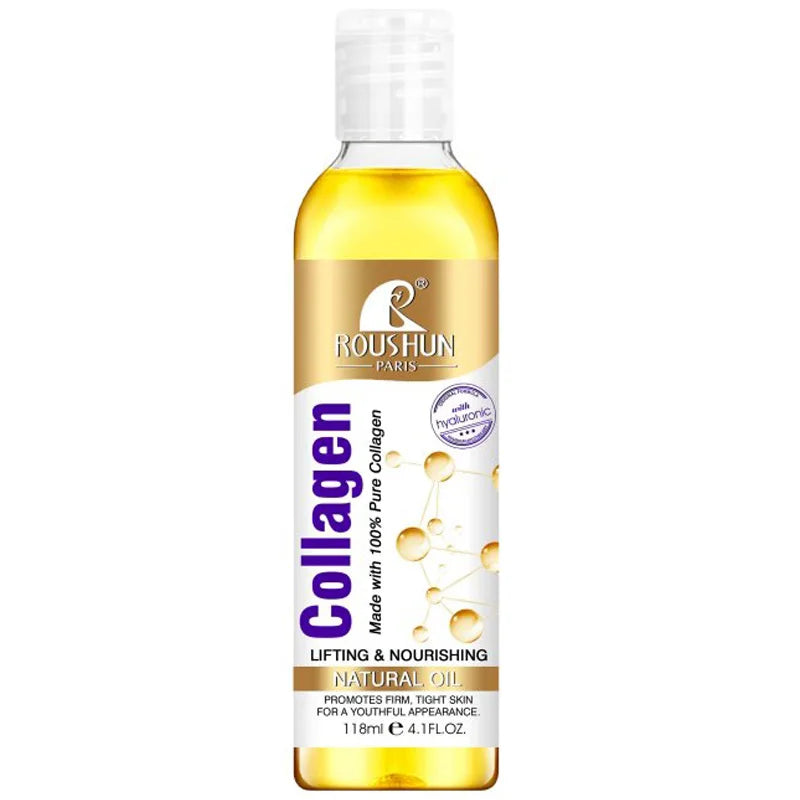 118ml Collagen Face Serum Oil Body Massage Oil Nourish Natural Body Oil,Moisturize Skin&Hair Essence,Smooth Skin,Firming Massage&Hair Care