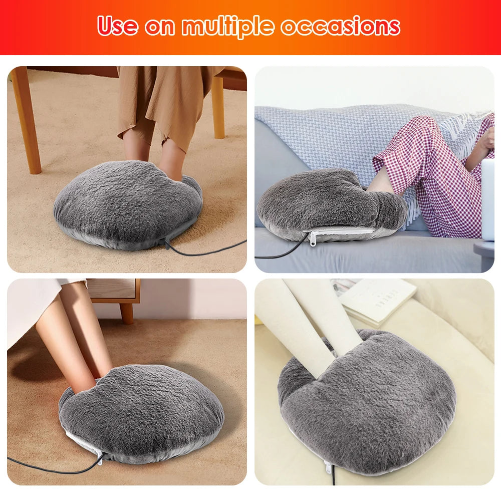 USB Foot Warmer Heating Pad – Constant 45–55°C, Washable Velvet Cover, Soft Plush Foot Heater
