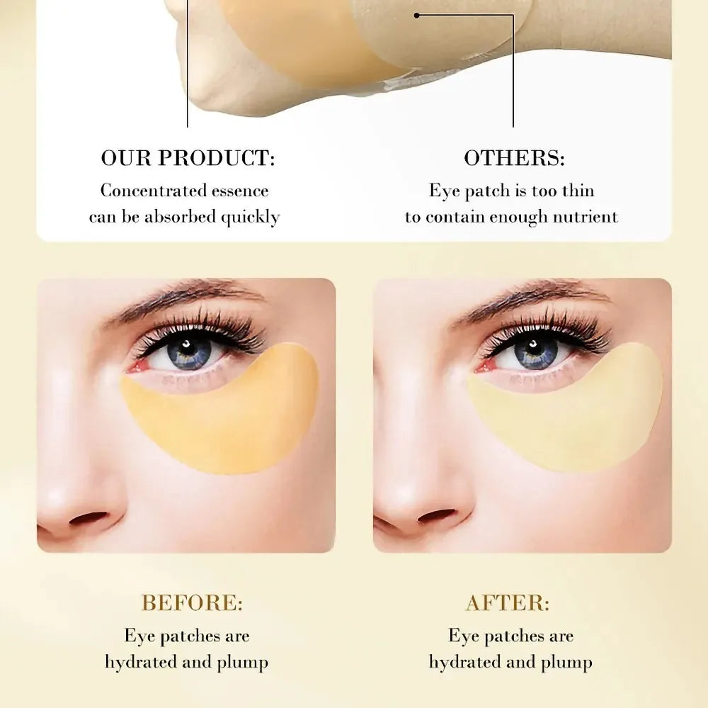 Gold Hyaluronic Acid Eye Mask Patches – 60 Pieces, Firming & Dark Circle Repair