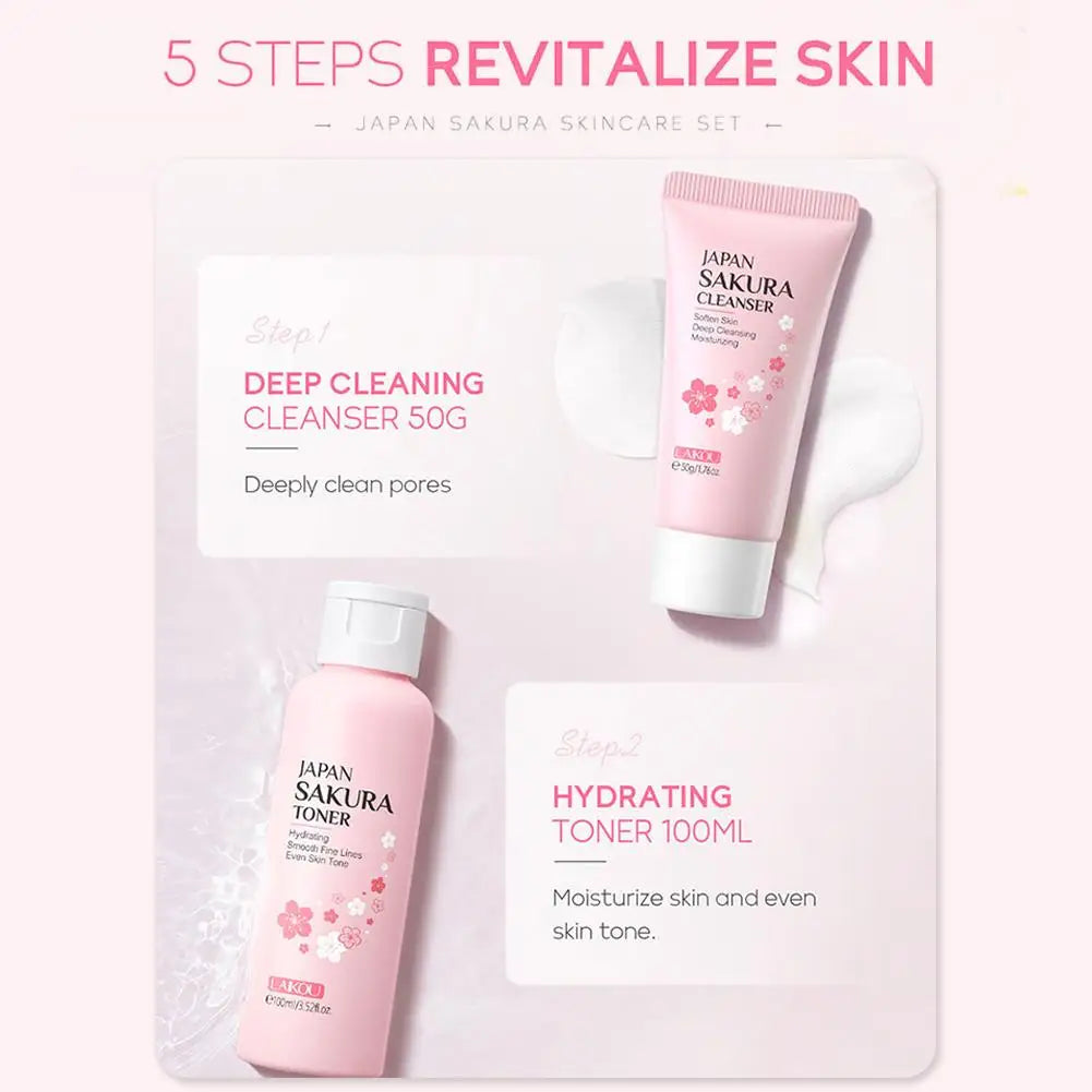 Sakura Skin Care Set – 5 or 6-Piece Collection