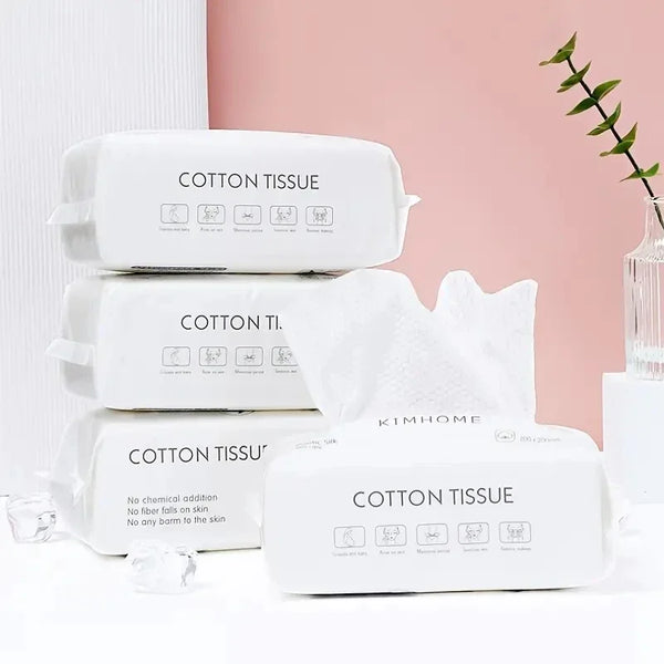 Plant Fiber Pearl-Pattern Disposable Face Towels – Soft Dry Wipes for Face Washing & Baby Care, 50 or 100 Count (15x20cm)