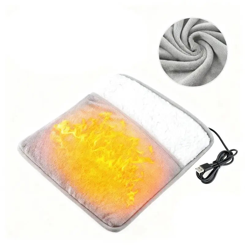 USB Electric Foot Warmer Pad – Soft Plush Heated Foot Bag, Constant 40°C, Machine Washable