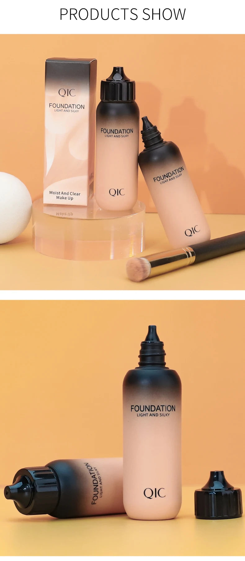 Matte Foundation Cream Concealer Full Coverage Primer Makeup for Dark Circles