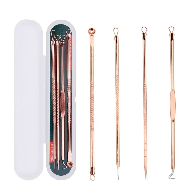 YJYIBEI Ultra-Fine Acne & Blackhead Extractor Set – 4-Piece Facial Pore Cleanser