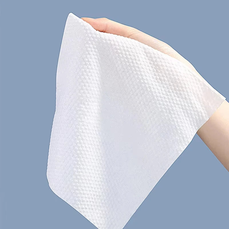 XL Plant Fiber Disposable Face Towels – Soft & Thick Dry Wipes for Makeup Removal & Face Washing, 50 Count (10x12 in / 25x30cm)