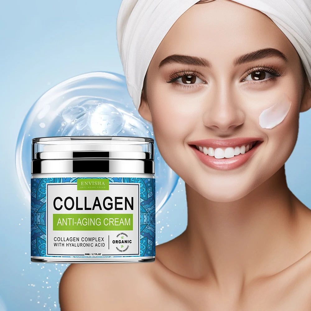 ENVISHA Anti-Aging Face Cream – Collagen, Hyaluronic Acid & Vitamin C Moisturizer (50ml)