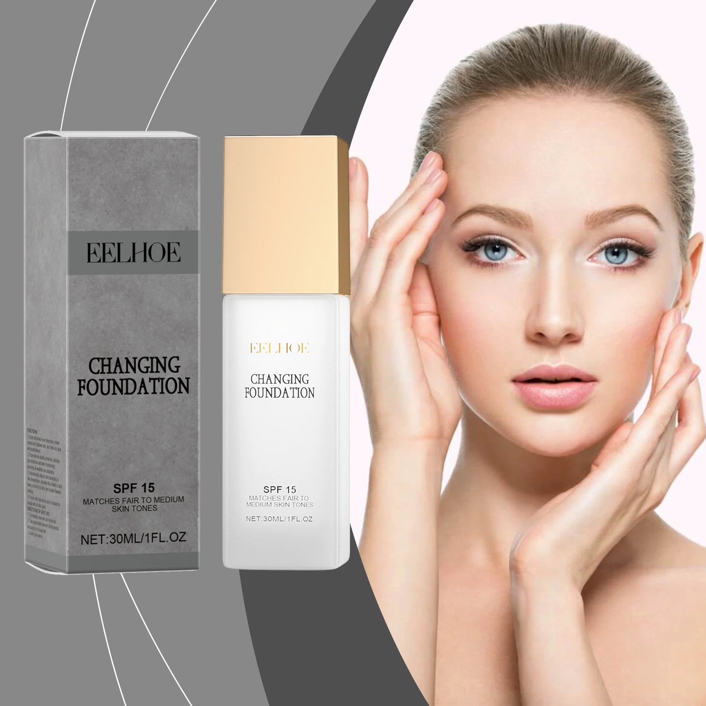 Changing Foundation SPF 15 Full Coverage Waterproof Concealer For Mature Skin