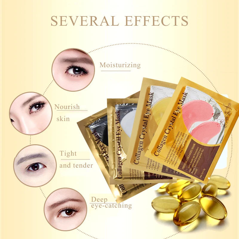 SADOER Gold Collagen Crystal Eye Patches — 20 Pcs (10 Pairs) Firming & Anti-Dark Circle