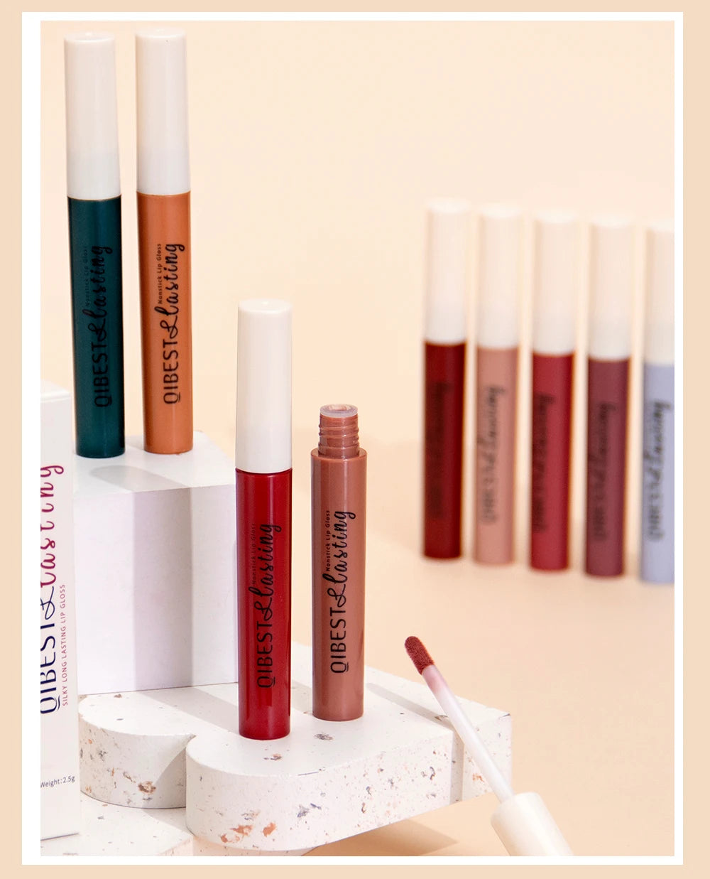 QiBest Velvet Matte Lipstick - Waterproof Long-Lasting Lip Tint