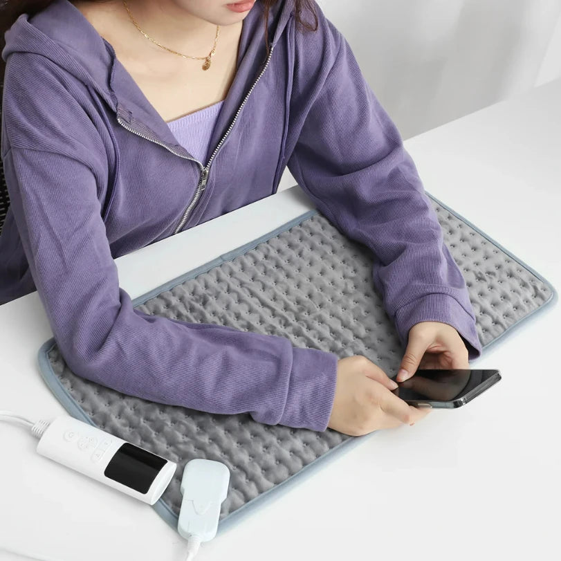 Electric Heating Pad for Back, Abdomen & Waist Pain Relief – EU/UK/US Plug, 9 Heat Levels