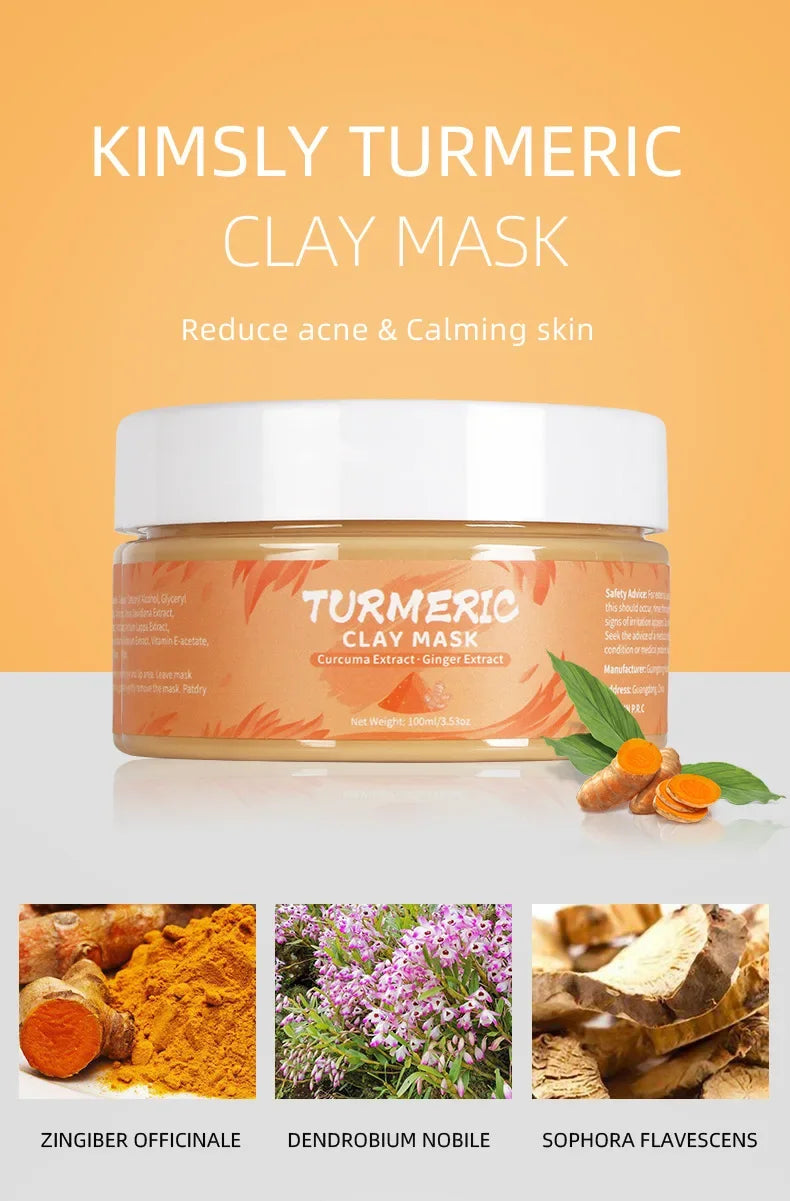 LAIKOU Clay Mud Face Mask – Moisturizing, Blackhead Removal & Brightening Washable Mask for Women (100ml) – Green Tea, Turmeric, Rose, Avocado & Sea Silt