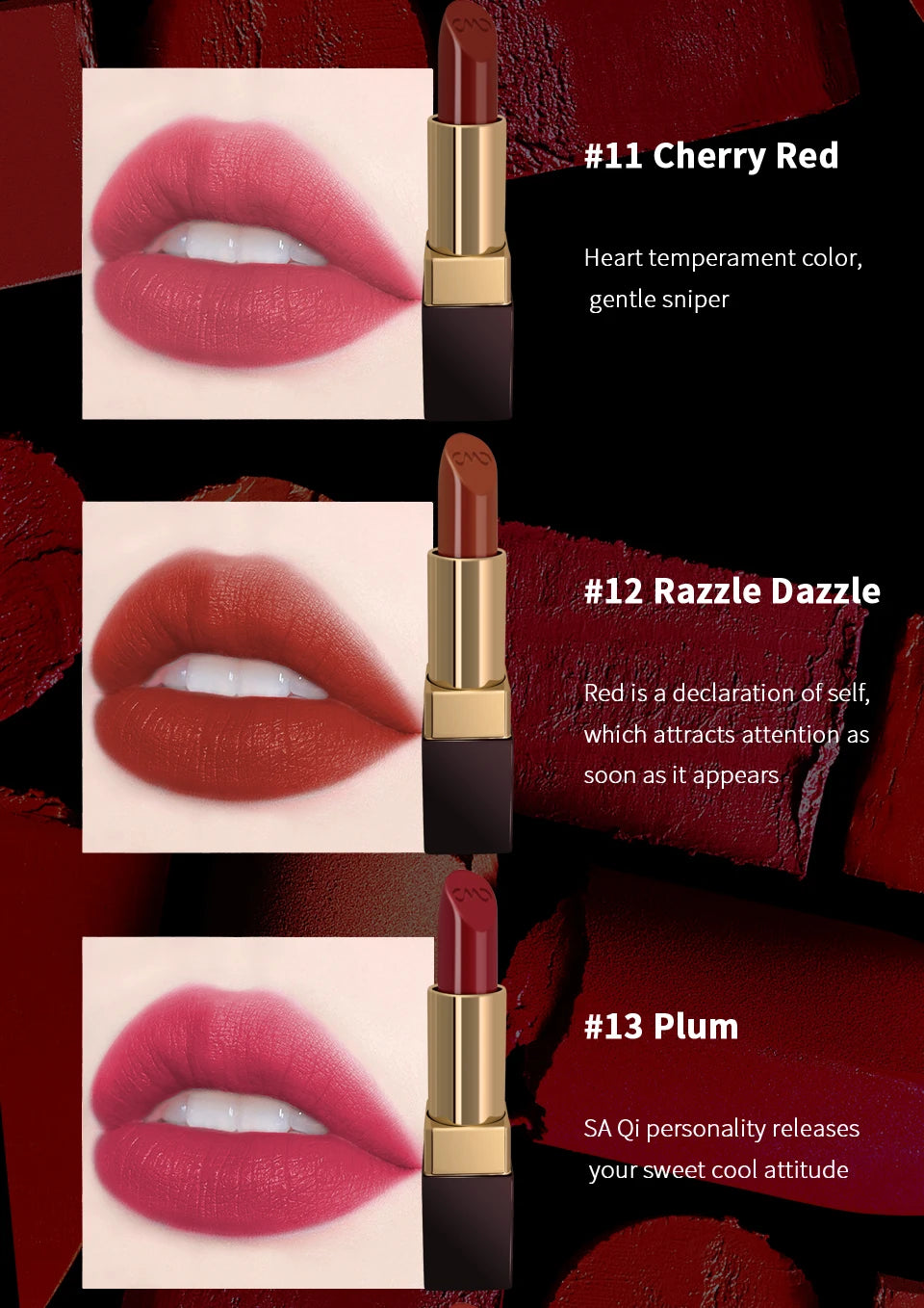 CHARMACY Luxury Velvet Lipstick - Moisturizing Long-Lasting Color
