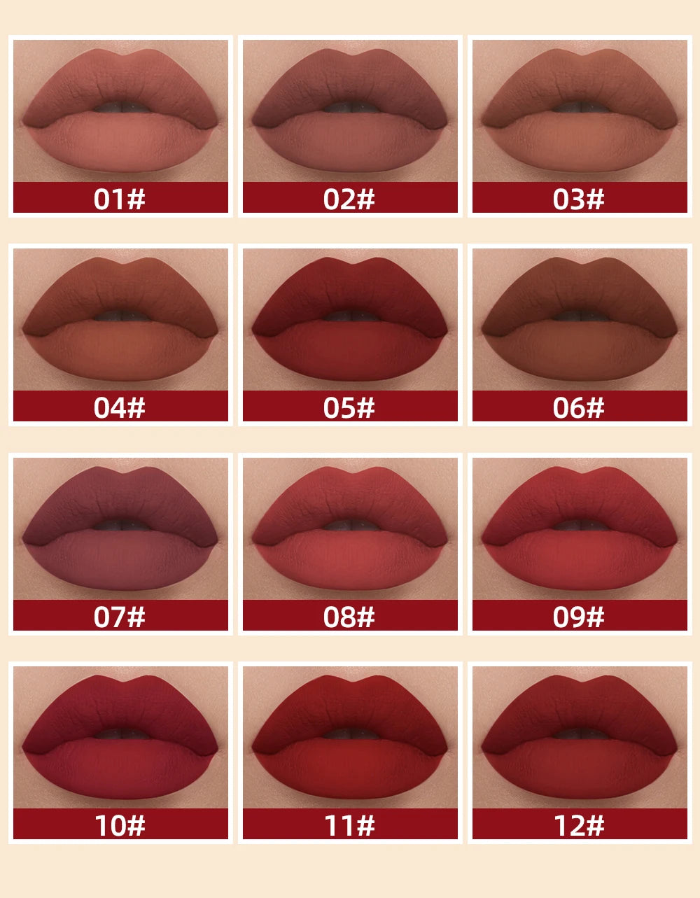 QiBest Velvet Matte Lipstick - Waterproof Long-Lasting Lip Tint