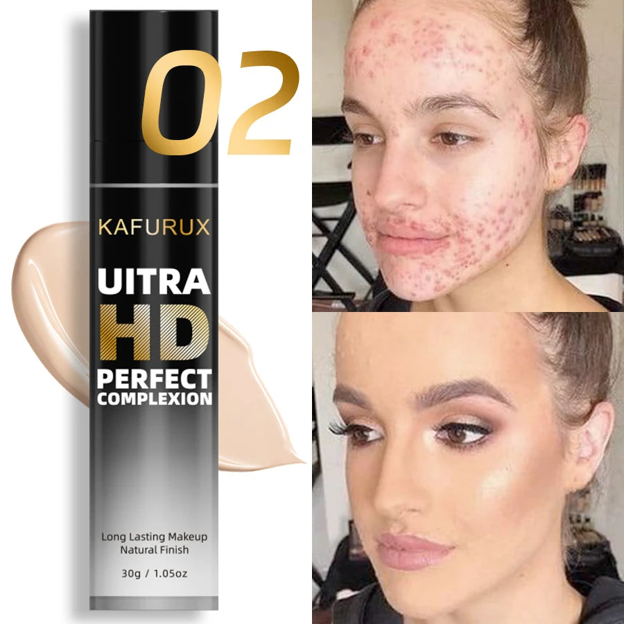 KAFURUX Matte Oil Control Foundation Concealer – Waterproof, Full Coverage Cream, 8 Shades 30g