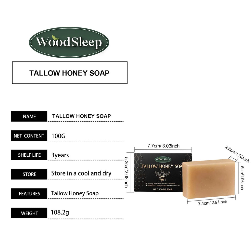 Tallow & Honey Soap Bar - Moisturizing Face & Body Cleanser