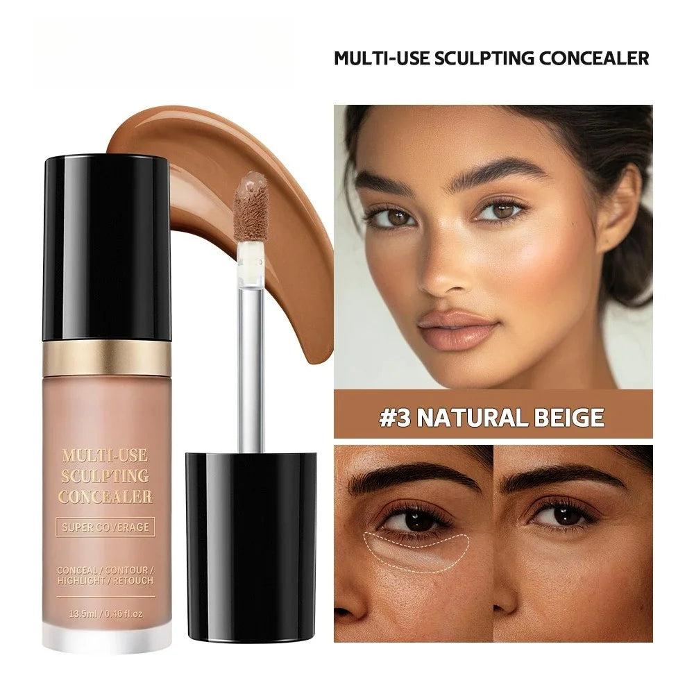 YIYUEQIANLI Multi-Use Sculpting Concealer | Full Coverage, Contour, Highlight & Retouch