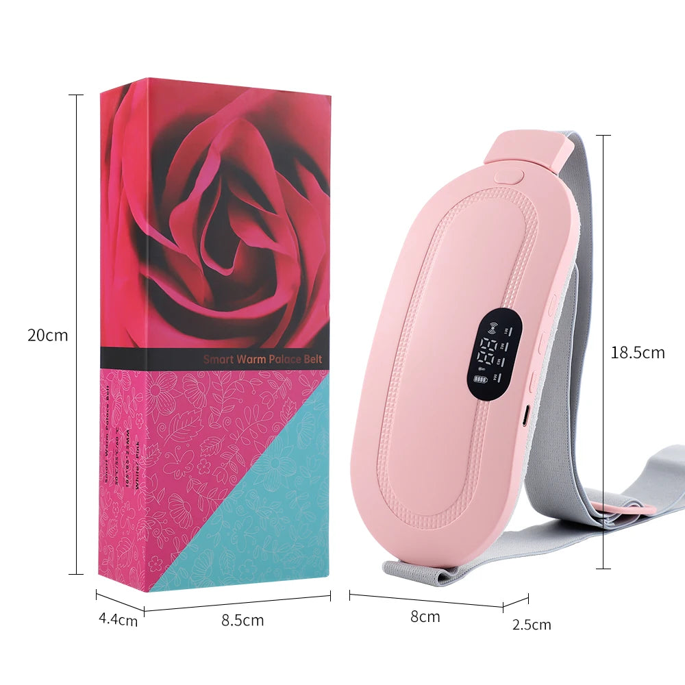 Menstrual Heating Pad with Vibration Massager – Wireless Abdominal & Waist Cramp Relief Belt