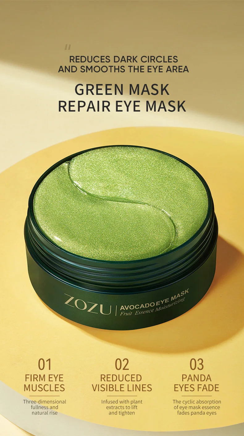 Golden Collagen & Avocado Under-Eye Patches – Anti-Dark Circle & Firming Eye Mask