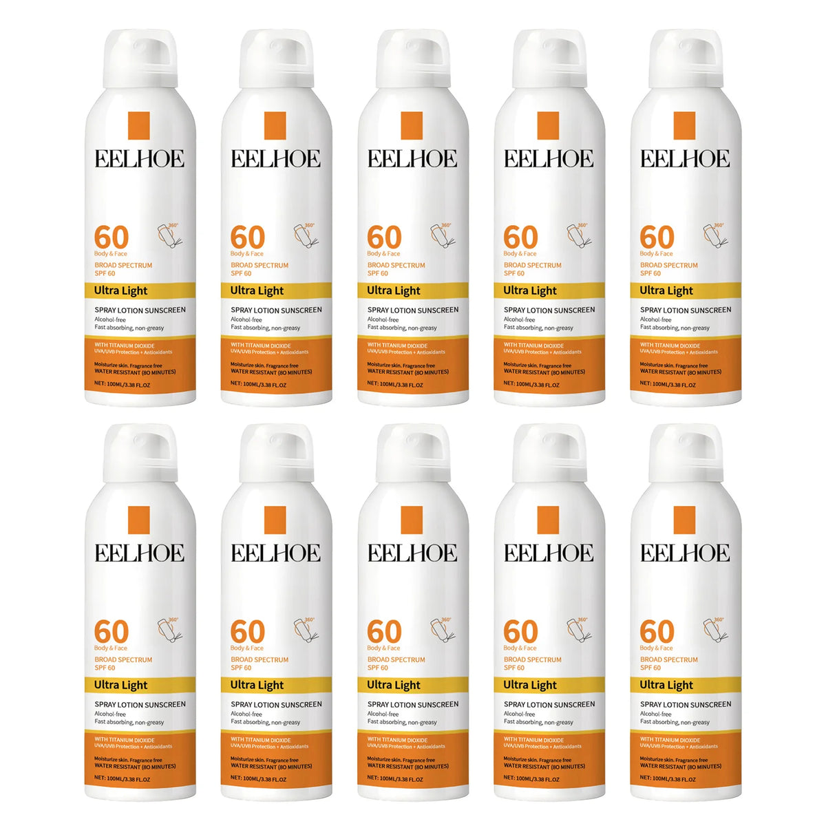 Eelhoe Vitamin E Sunscreen Spray 100ml – Long-Lasting UV Protection & Deep Moisturizing for Face