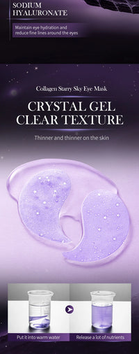 SADOER Grape Crystal Collagen Eye Masks — 60 Pcs Anti Dark Circles, Anti-Aging & Moisturizing Eye Patches