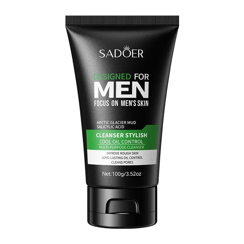 SADOER Men's Deep Cleansing Facial Cleanser – Oil Control, Blackhead Removal & Pore Minimizer (100g)