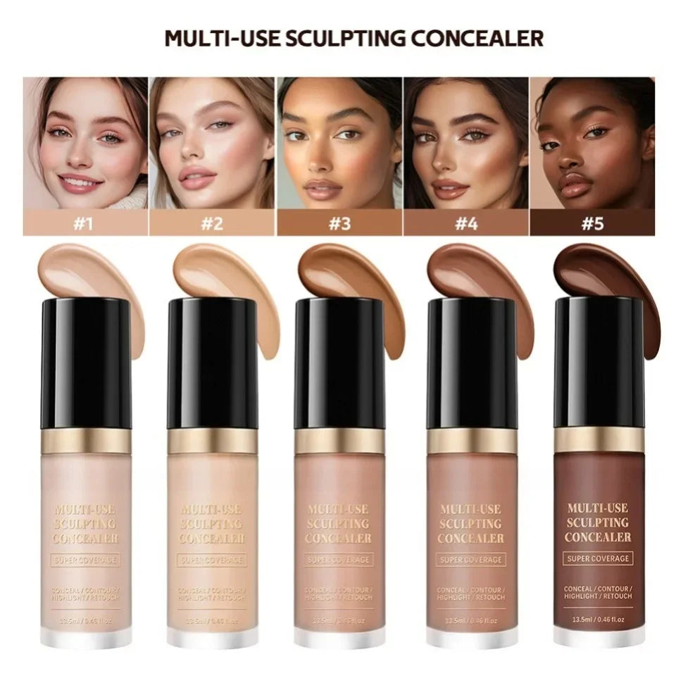 YIYUEQIANLI Multi-Use Sculpting Concealer | Full Coverage, Contour, Highlight & Retouch
