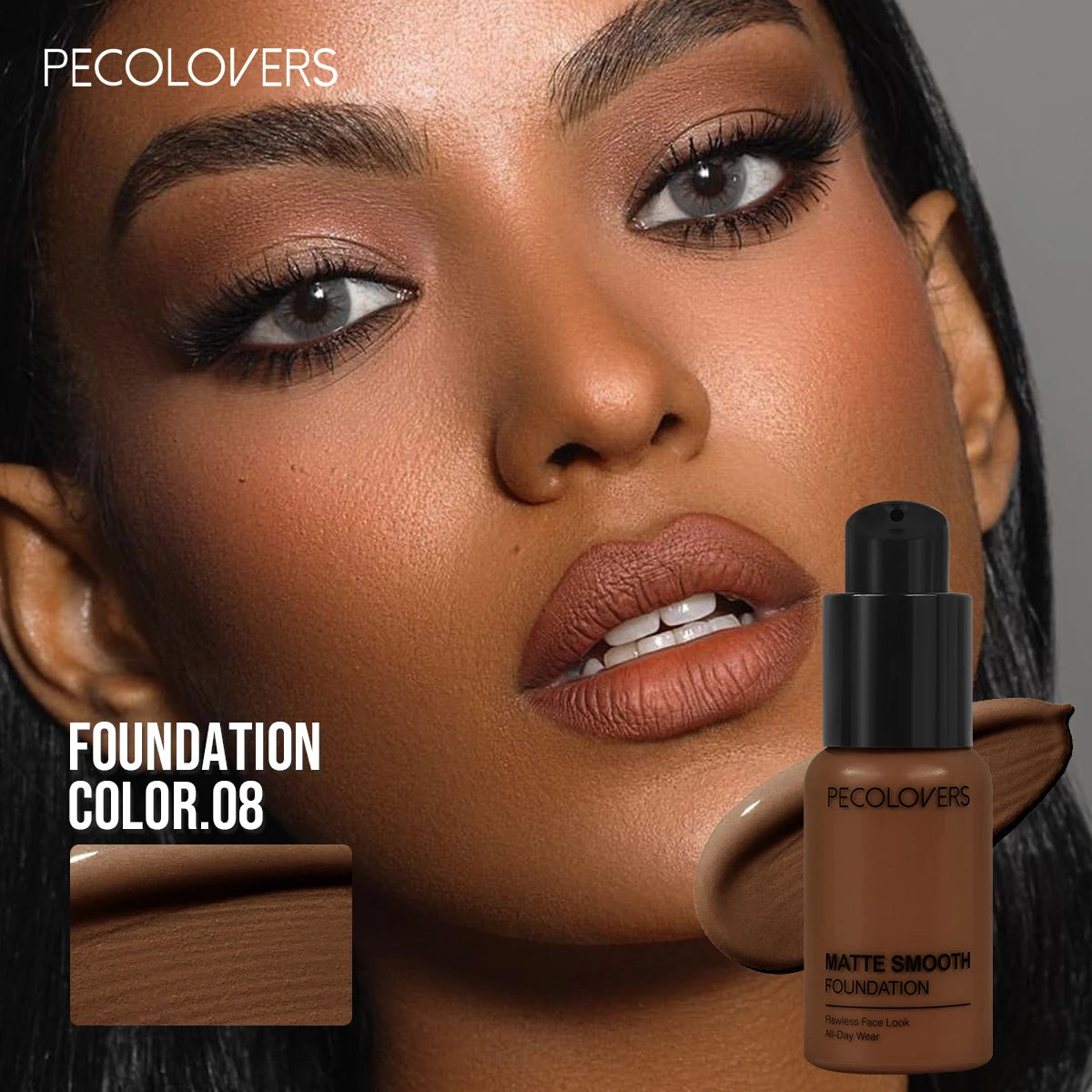 Pecolovers High Coverage Foundation – Waterproof, Sweatproof & Long-Lasting Cream Formula, 12 Shades