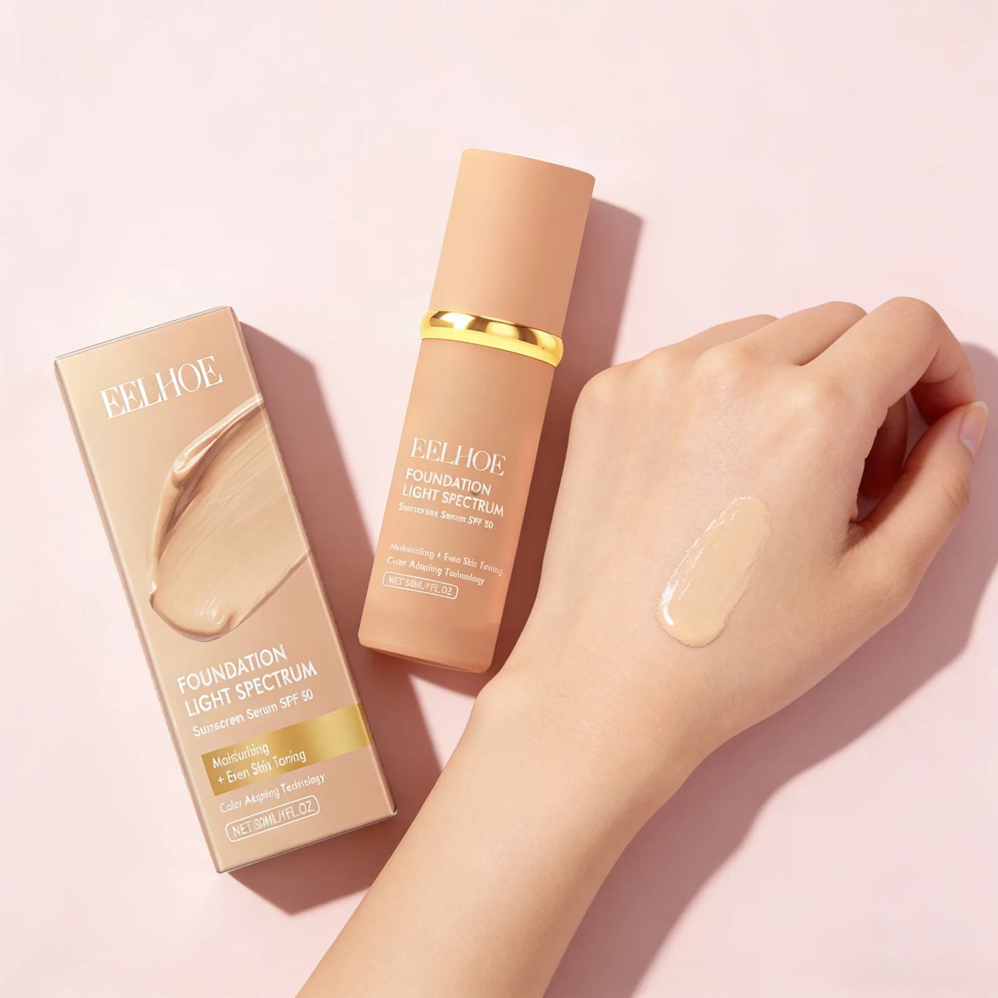 4-in-1 Color Changing Foundation SPF 50 – Waterproof, Full Coverage Concealer & Moisturizer 30ml
