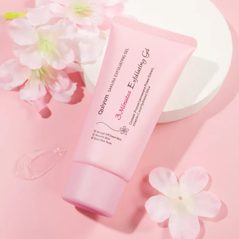 LAIKOU Sakura Exfoliating Peeling Gel – Moisturizing Facial Scrub with Vitamin C & Hyaluronic Acid (30g / 50g)
