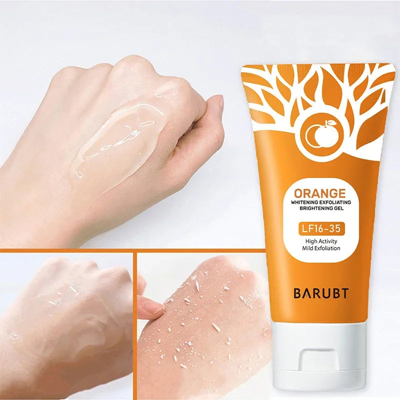 LUXURYTO Orange Exfoliating Gel – Gentle Face & Body Scrub for Dead Skin Removal & Oil Control (50ml)