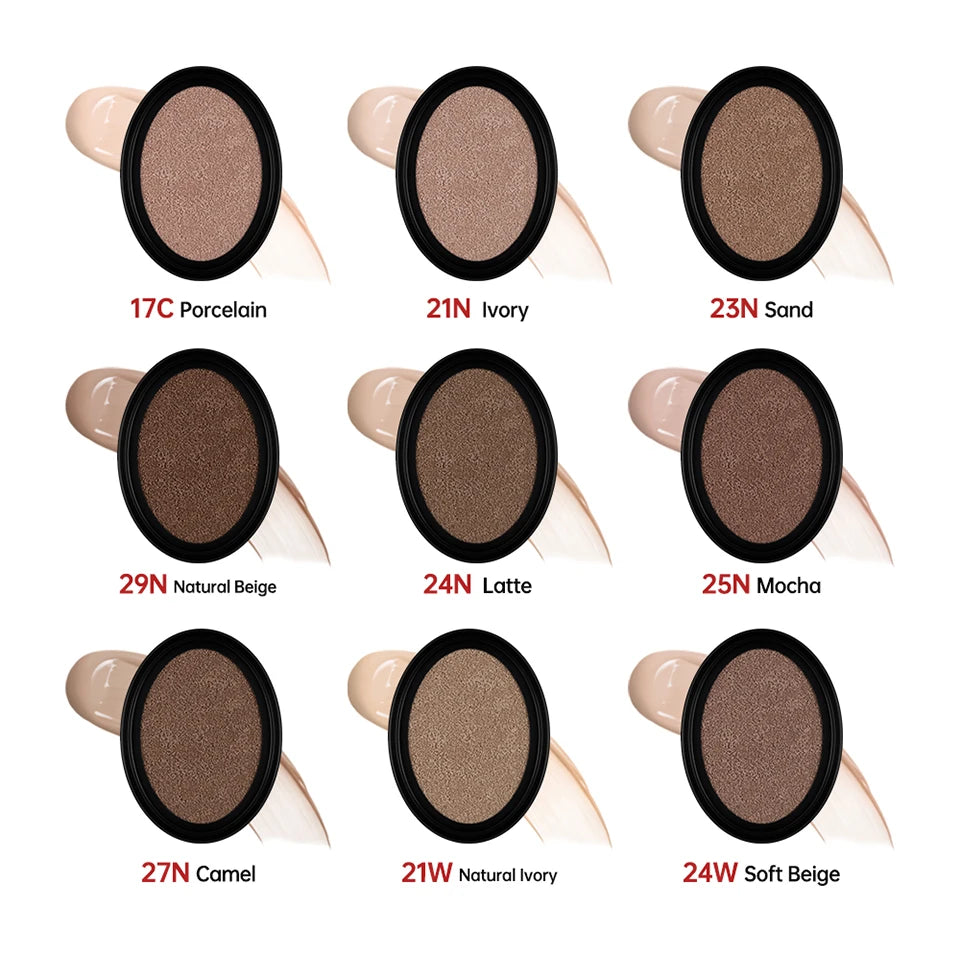 CC Cushion Foundation with Refill – 72-Hour Wear, Waterproof & Buildable Coverage (18g)