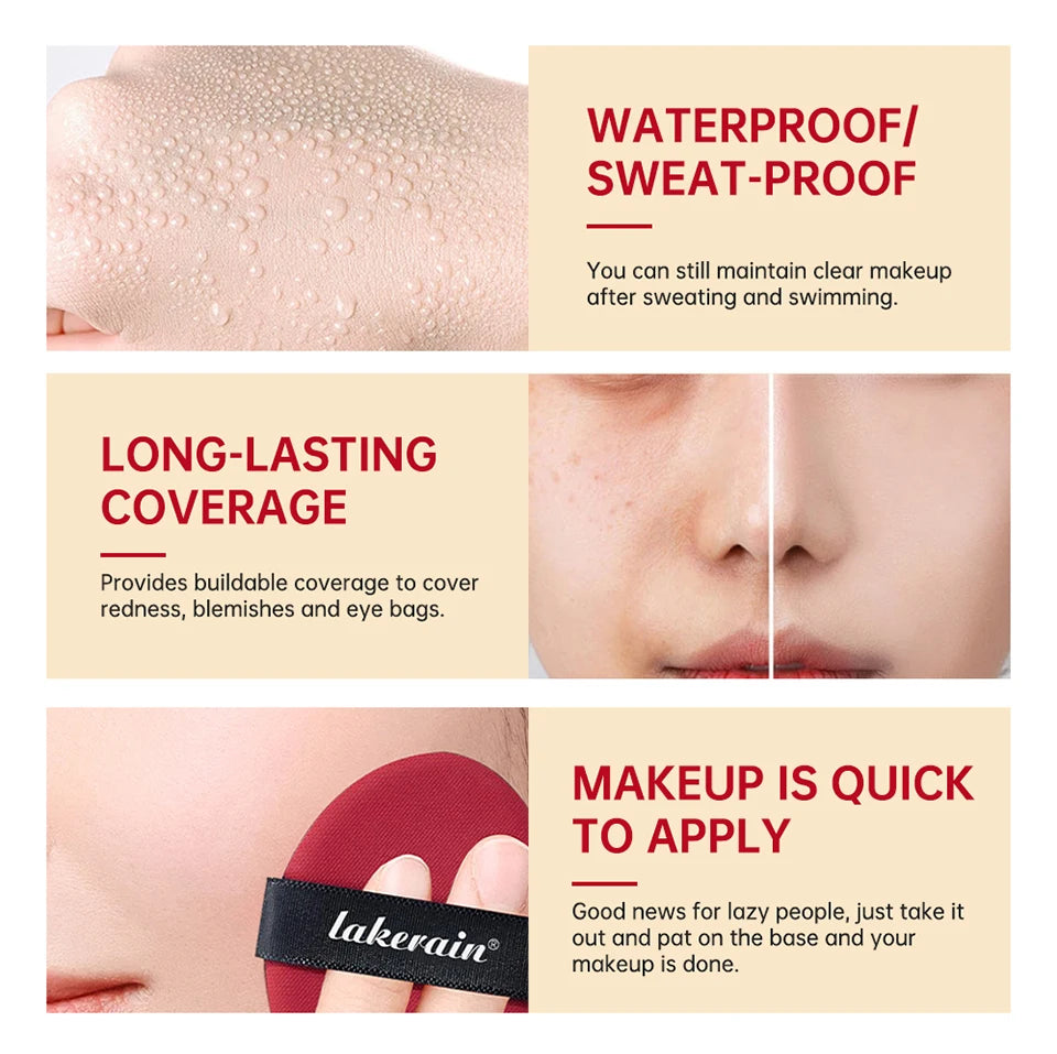 CC Cushion Foundation with Refill – 72-Hour Wear, Waterproof & Buildable Coverage (18g)