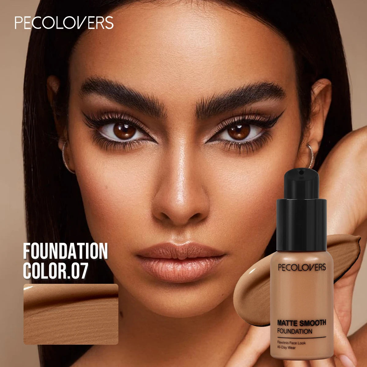 Pecolovers High Coverage Foundation – Waterproof, Sweatproof & Long-Lasting Cream Formula, 12 Shades