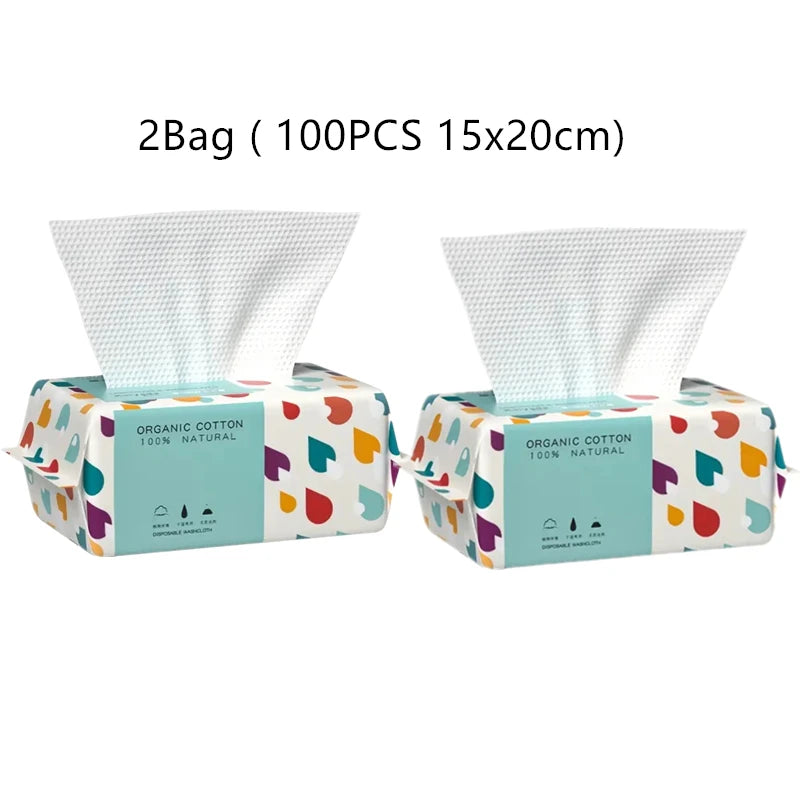 Non-Woven Disposable Face Towels – Thick Soft Washcloths for Makeup Removal & Skin Care, 100 Count (15x20cm)