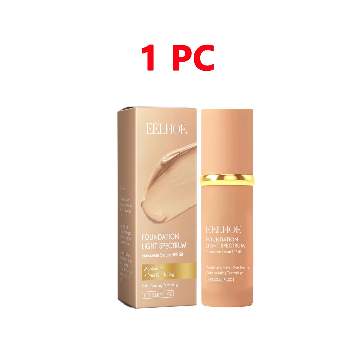 4-in-1 Color Changing Foundation SPF 50 – Waterproof, Full Coverage Concealer & Moisturizer 30ml
