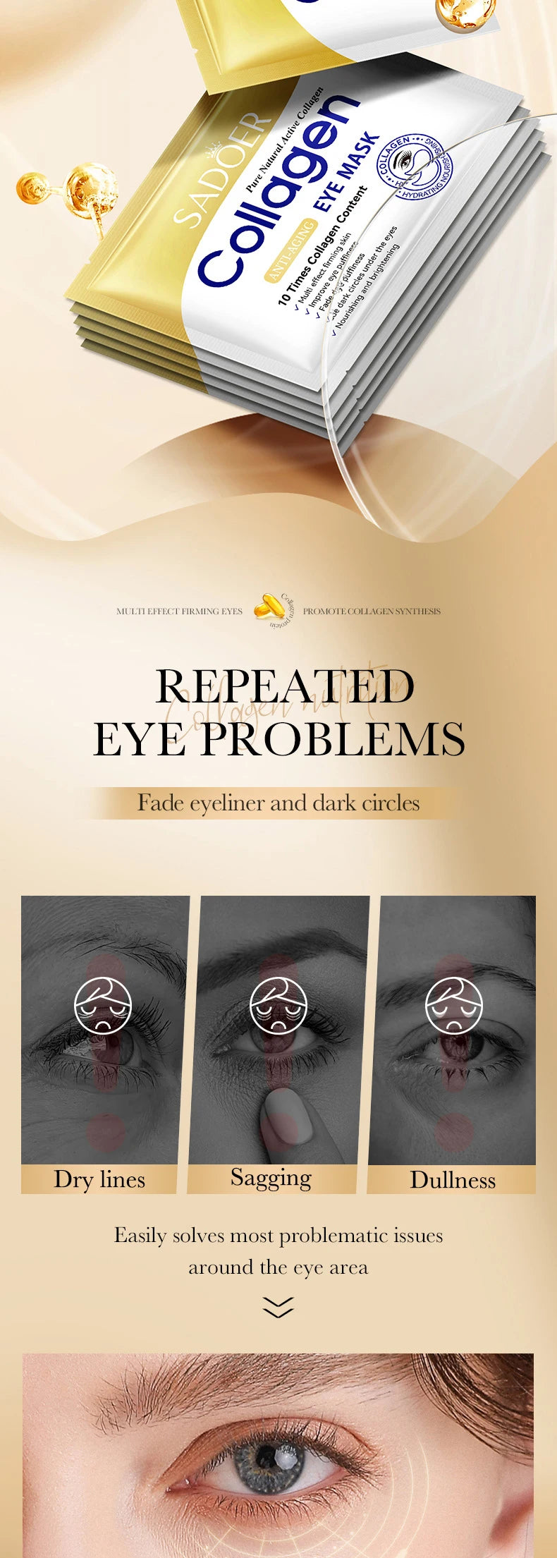 Collagen & Hyaluronic Acid Eye Patches — Firming, Anti Dark Circles & Eye Bag Treatment