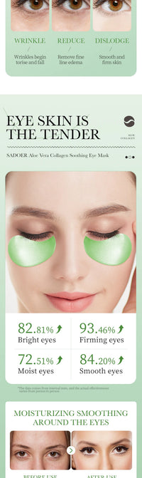SADOER Aloe Vera & Collagen Under-Eye Masks – Anti-Wrinkle & Dark Circle Patches, 60 Pieces