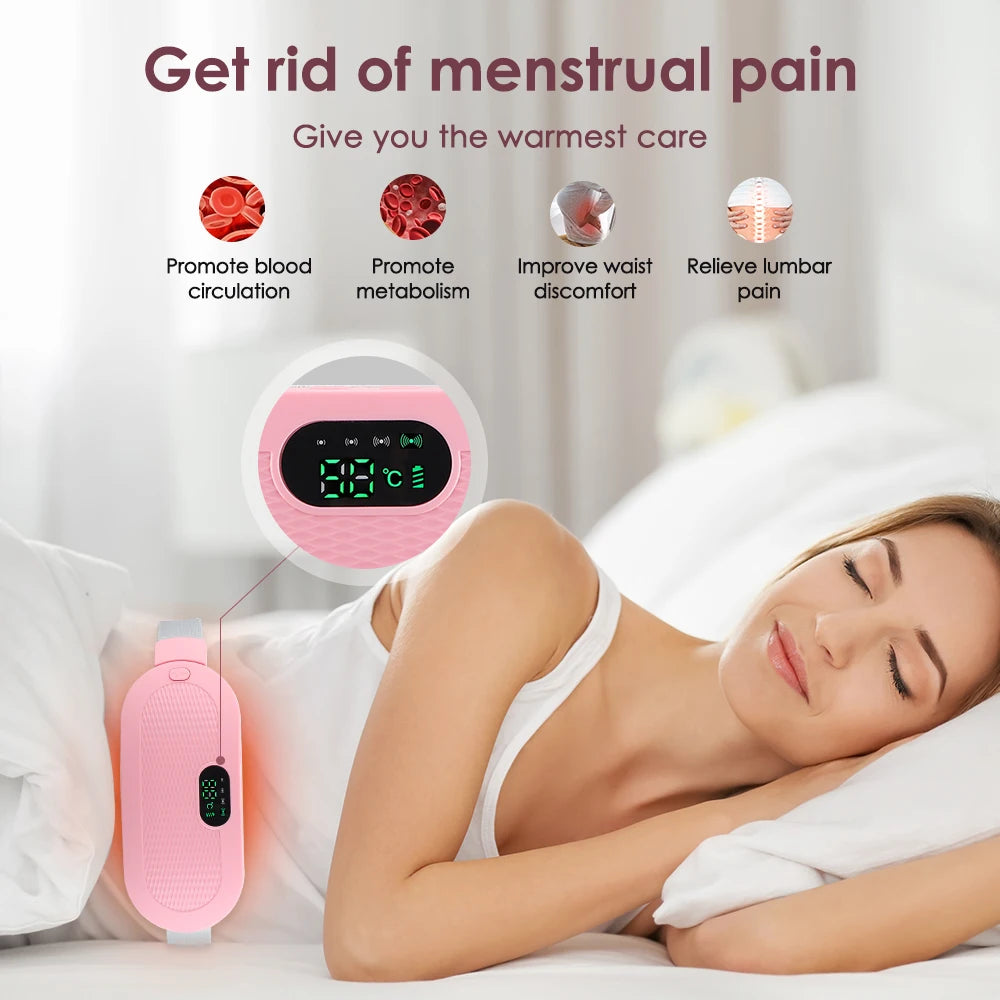 Menstrual Heating Pad & Abdominal Massager Belt – Wireless Cramp Relief with 4 Heat Levels