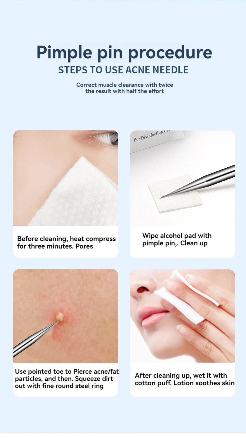 11-Piece Blackhead & Ingrown Hair Removal Tool Set – Acne Needles, Pore Cleaner & Tweezers Kit